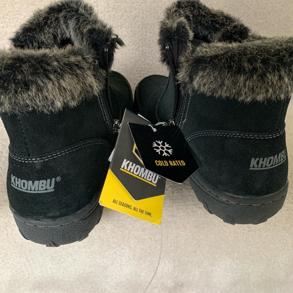 1 PAIR LEFT NWT KHOMBU WINTER WEATHER FUR TRIMMED BOOTIES - Picture 3 of 5